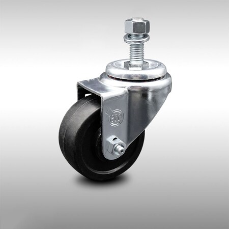 Service Caster 3 Inch SS Soft Rubber Wheel Swivel 12mm Threaded Stem Caster SCC-SSTS20S314-SRS-M1215